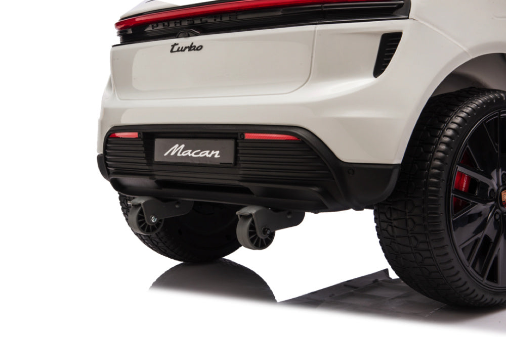 Porsche Macan Turbo, Elektrische Kinderauto Met Een Lithium Accu, Muziek Module, Rubberen Banden En Meer.