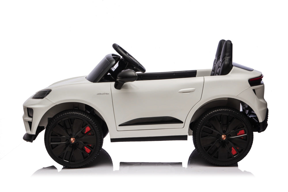 Porsche Macan Turbo, Elektrische Kinderauto Met Een Lithium Accu, Muziek Module, Rubberen Banden En Meer.