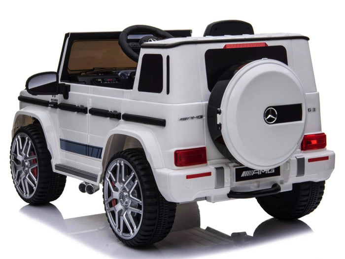 Mercedes G63 Amg, 12 Volt Kinderauto Met Lithium Accu, Rubberen Banden, Leder Zitting En Meer