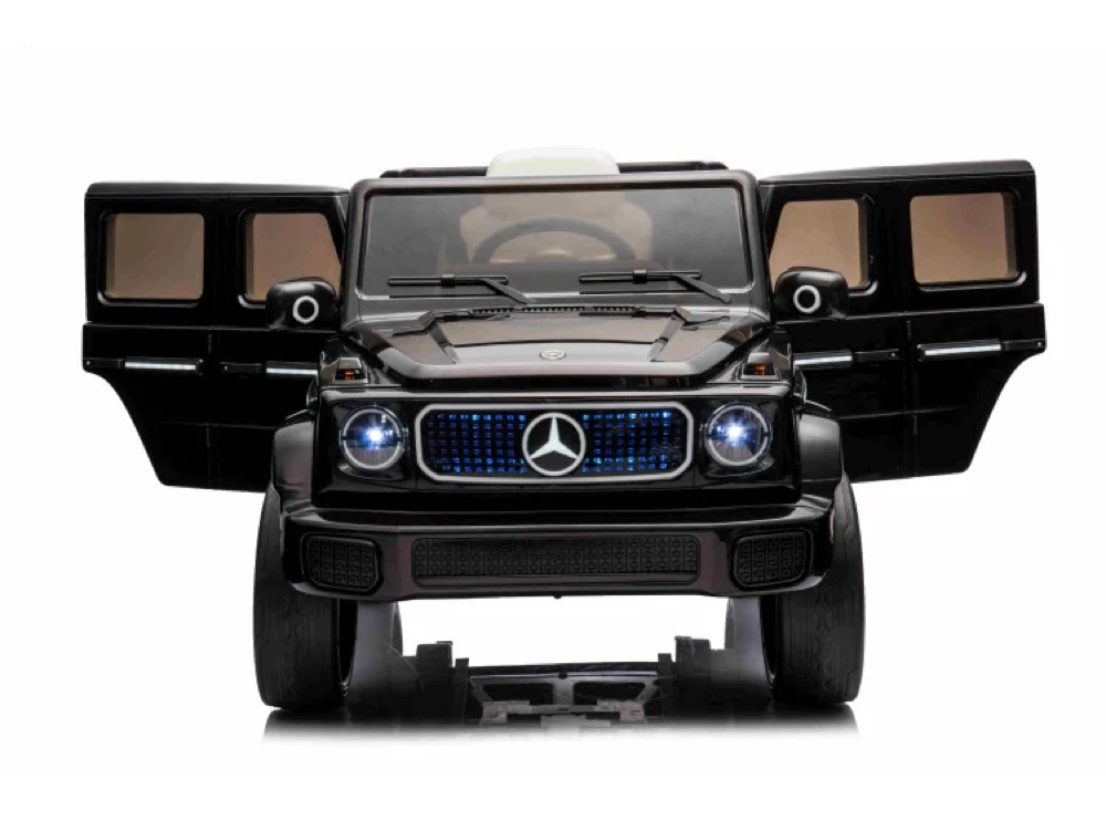 Mercedes Benz Eqg, 12 Volt Elektrische Kinderauto Met Rubberen Banden, Leder Zitje En Meer!