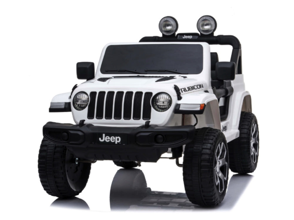 Jeep Wrangler Rubicon, 12V Kinderauto Met Lithium Accu, Rubberen Banden, Leder Zitje