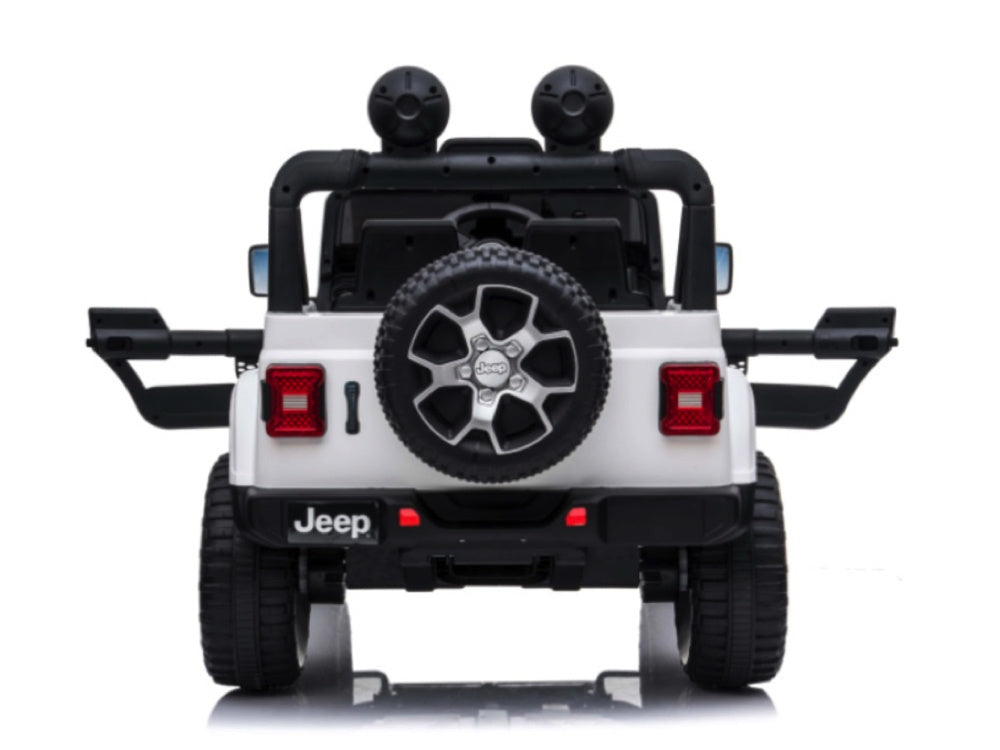 Jeep Wrangler Rubicon, 12V Kinderauto Met Lithium Accu, Rubberen Banden, Leder Zitje