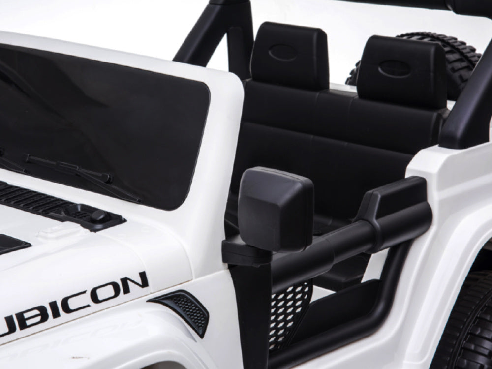 Jeep Wrangler Rubicon, 12V Kinderauto Met Lithium Accu, Rubberen Banden, Leder Zitje
