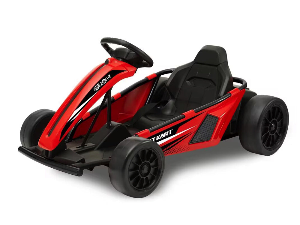 Rollzone Drift Go-Kart, 24 Volt Lithium Kart Met 200 Watt Motoren, Nieuwe Editie!