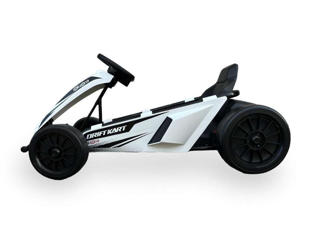 Rollzone Drift Go-Kart, 24 Volt Lithium Kart Met 200 Watt Motoren, Nieuwe Editie!