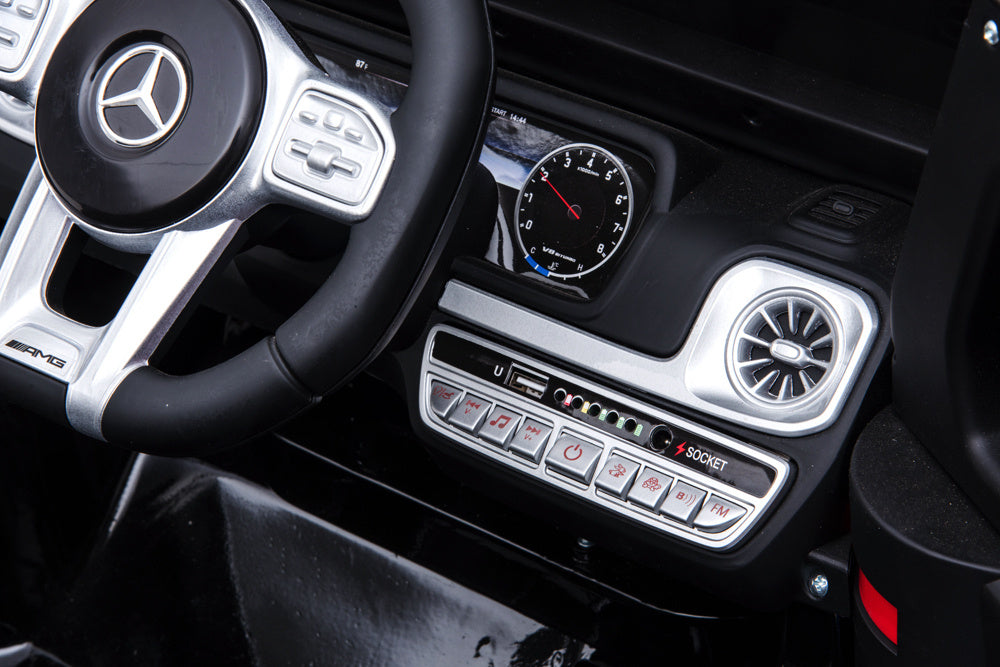 Mercedes G63, Kinderauto Met Lithium Accu, Rubberen Banden, Leder Zitje