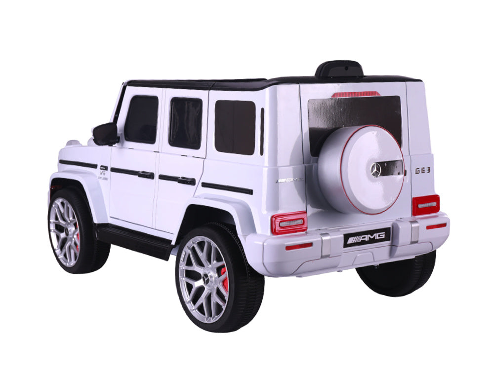 Mercedes G63, 12 Volt Kinder Accu Auto, Rubberen Banden, Leder Zitje En Meer!