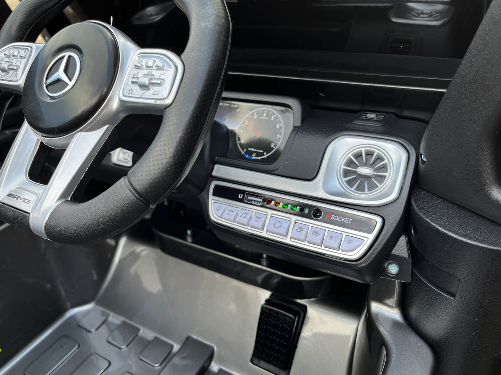 Mercedes G63, Kinderauto Met Lithium Accu, Rubberen Banden, Leder Zitje