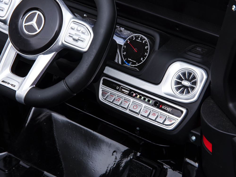 Mercedes G63, 12 Volt Kinder Accu Auto, Rubberen Banden, Leder Zitje En Meer!