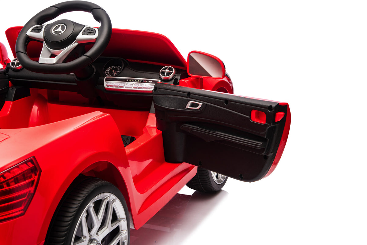 Mercedes Sl500, 12 Volt Elektrische Kinderauto Met Een Lithium Accu, Rubberen Banden, Leder Zitje En Meer!