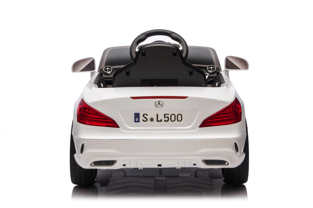 Mercedes Sl500, 12 Volt Elektrische Kinderauto Met Een Lithium Accu, Rubberen Banden, Leder Zitje En Meer!
