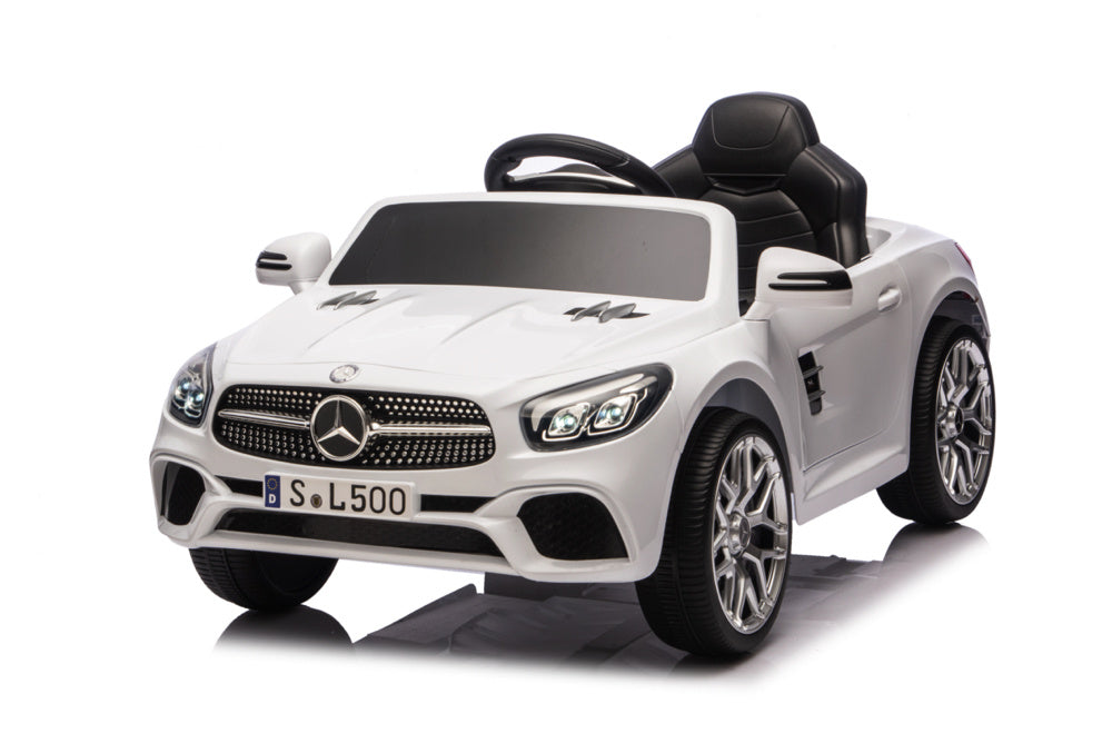 Mercedes Sl500, 12 Volt Elektrische Kinderauto Met Een Lithium Accu, Rubberen Banden, Leder Zitje En Meer!