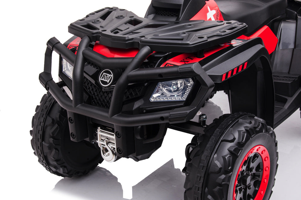 24 Volt Lithium Elektrische Quad, 4 Motoren, Rubberen Banden, Leder Zitting En Meer!