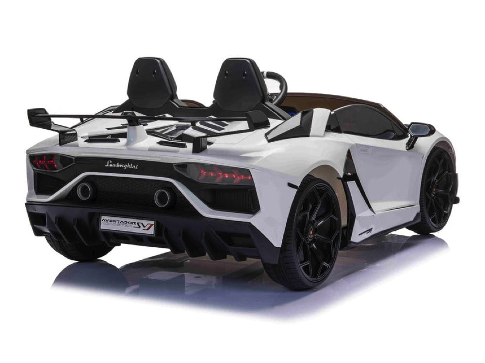 Lamborghini Aventador, 2-Persoons 24 Volt Elektrische Kinderauto Met Rubberen Banden, Leder Zitje!