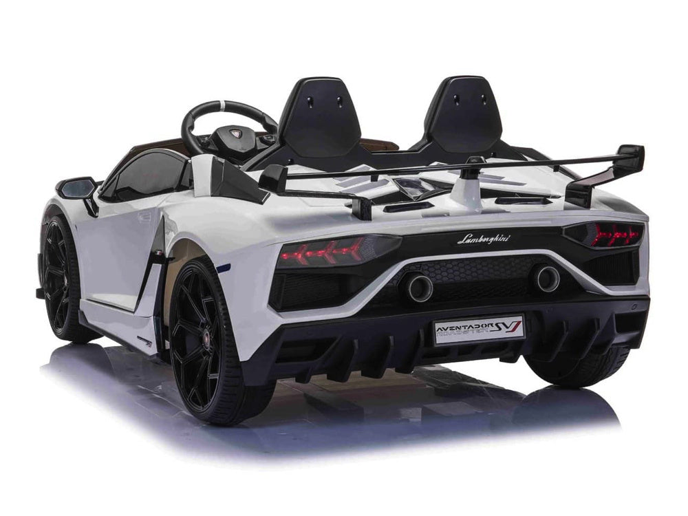 Lamborghini Aventador, 2-Persoons 24 Volt Elektrische Kinderauto Met Rubberen Banden, Leder Zitje!