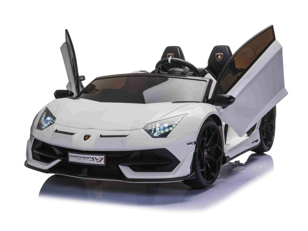 Lamborghini Aventador, 2-Persoons 24 Volt Elektrische Kinderauto Met Rubberen Banden, Leder Zitje!
