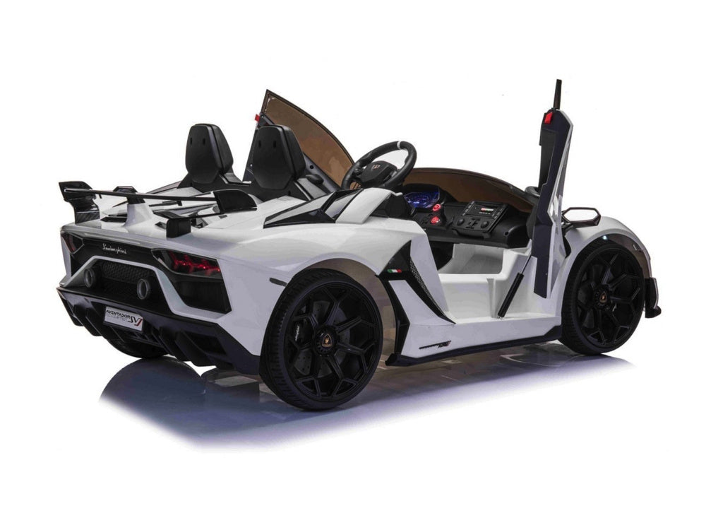 Lamborghini Aventador, 2-Persoons 24 Volt Elektrische Kinderauto Met Rubberen Banden, Leder Zitje!