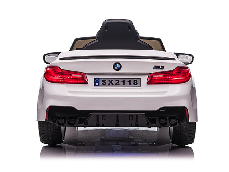 Bmw M5, Leder Zitje, Rubberen Banden, Kinder Accu Auto!