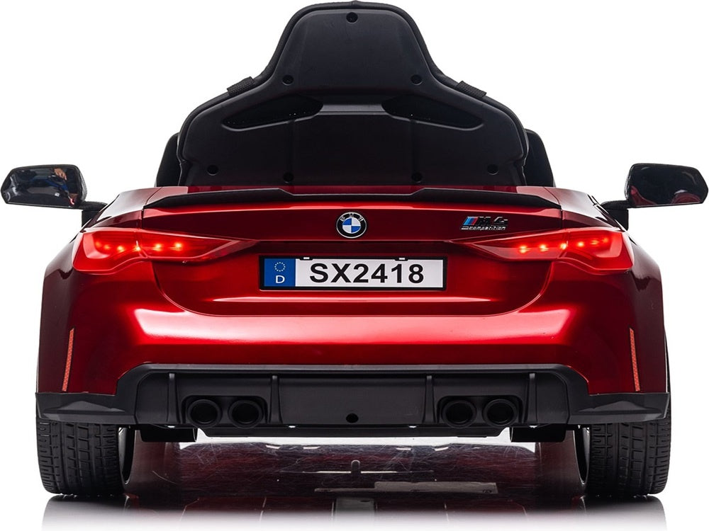 Bmw M4, 12 Volt Elektrische Kinderauto, Leder Zitje, Rubberen Banden, Kinder Accu Auto!