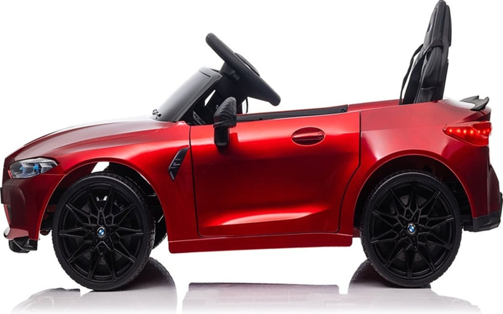 Bmw M4, 12 Volt Elektrische Kinderauto, Leder Zitje, Rubberen Banden, Kinder Accu Auto!