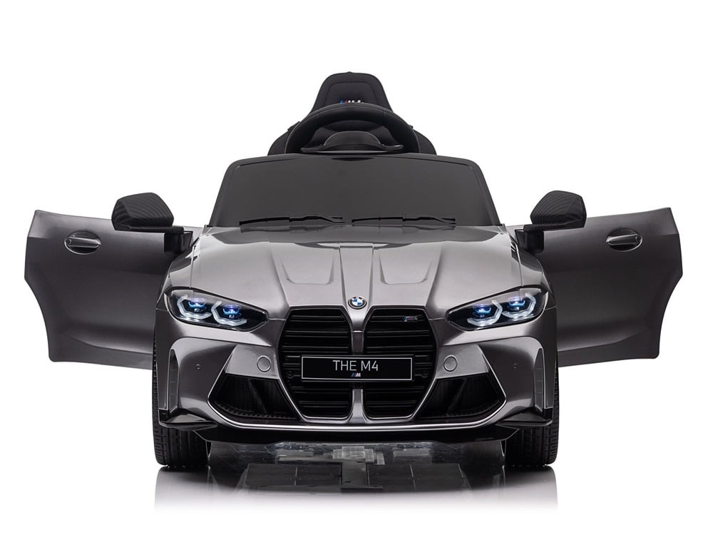 Bmw M4, 12 Volt Elektrische Kinderauto, Leder Zitje, Rubberen Banden, Kinder Accu Auto!