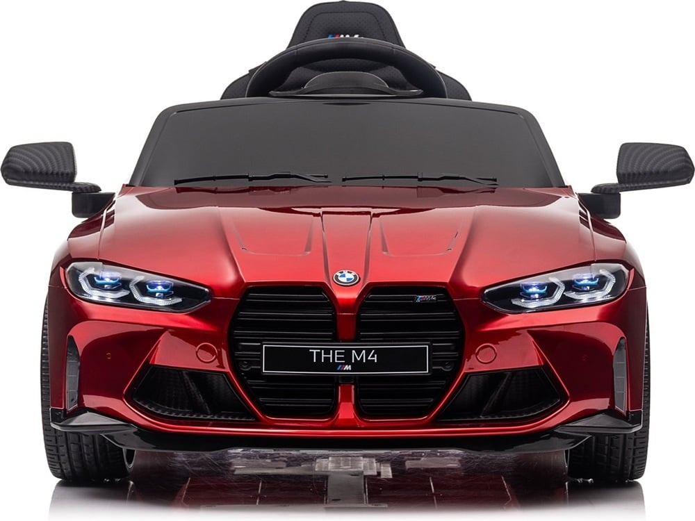 Bmw M4, 12 Volt Elektrische Kinderauto, Leder Zitje, Rubberen Banden, Kinder Accu Auto!