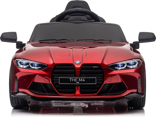 Bmw M4, 12 Volt Elektrische Kinderauto, Leder Zitje, Rubberen Banden, Kinder Accu Auto!