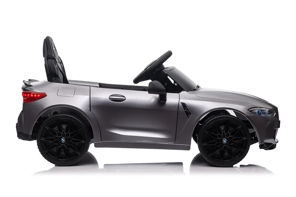 Bmw M4, 12 Volt Elektrische Kinderauto, Leder Zitje, Rubberen Banden, Kinder Accu Auto!