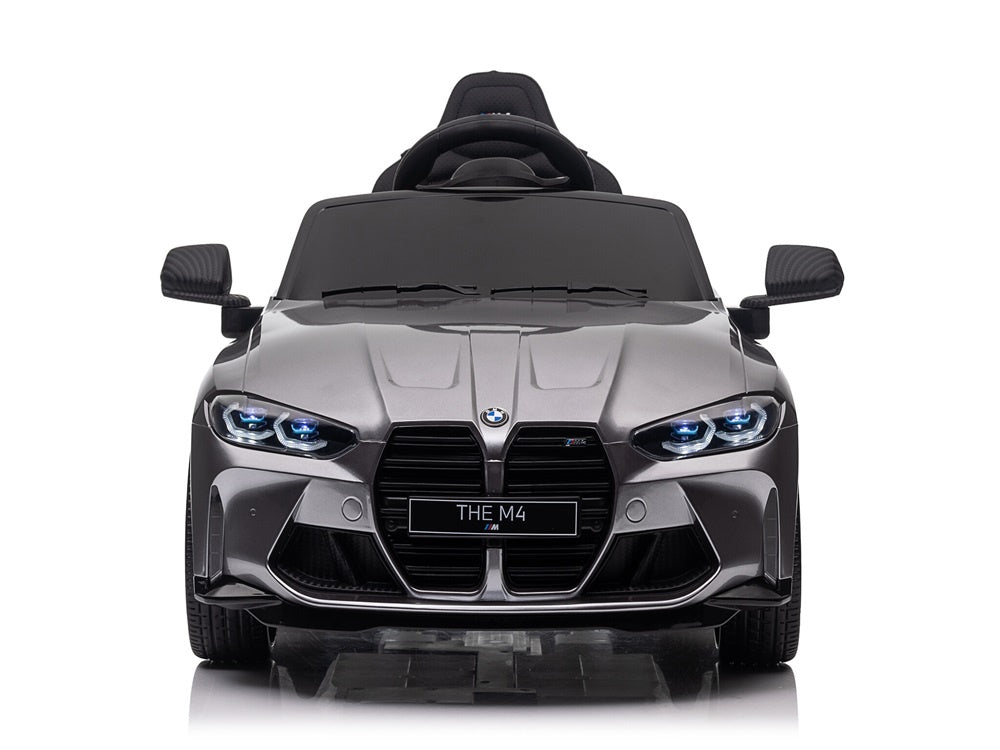 Bmw M4, 12 Volt Elektrische Kinderauto, Leder Zitje, Rubberen Banden, Kinder Accu Auto!