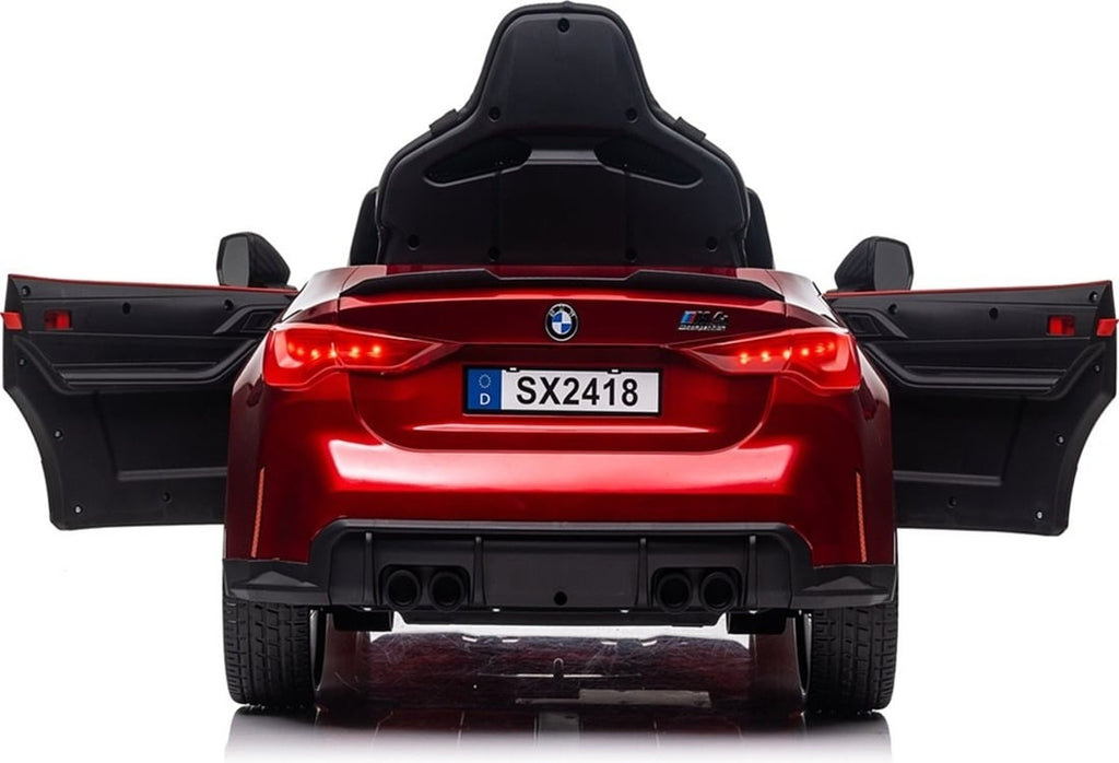 Bmw M4, 12 Volt Elektrische Kinderauto, Leder Zitje, Rubberen Banden, Kinder Accu Auto!