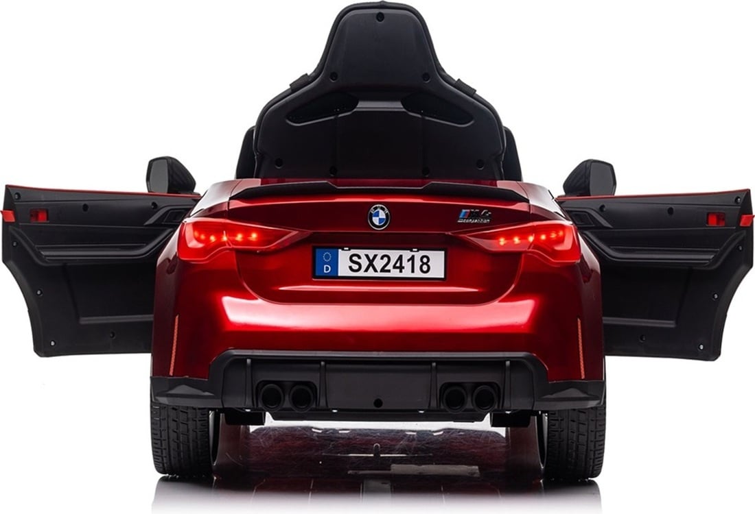 Bmw M4, 12 Volt Elektrische Kinderauto, Leder Zitje, Rubberen Banden, Kinder Accu Auto!